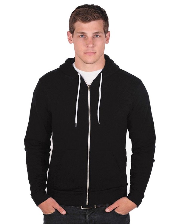 American Apparel Felpa Uomo Girocollo Spalle Scese - Flessibile Morbida 250g - Colore Nero, Taglia X-Large