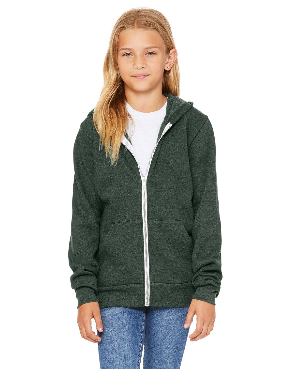 Size Chart for Bella + Canvas 3739Y Youth Sponge Fleece Full-Zip Hooded ...