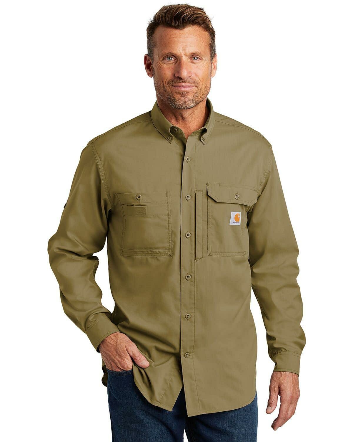 Custom Carhartt CT102418 Force Ridgefield Solid Long Sleeve Shirt