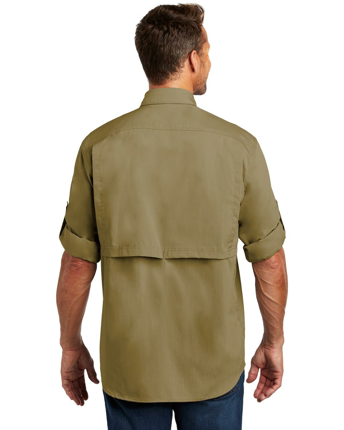 Custom Carhartt Force Solid Long Sleeve Shirt Dark Khaki