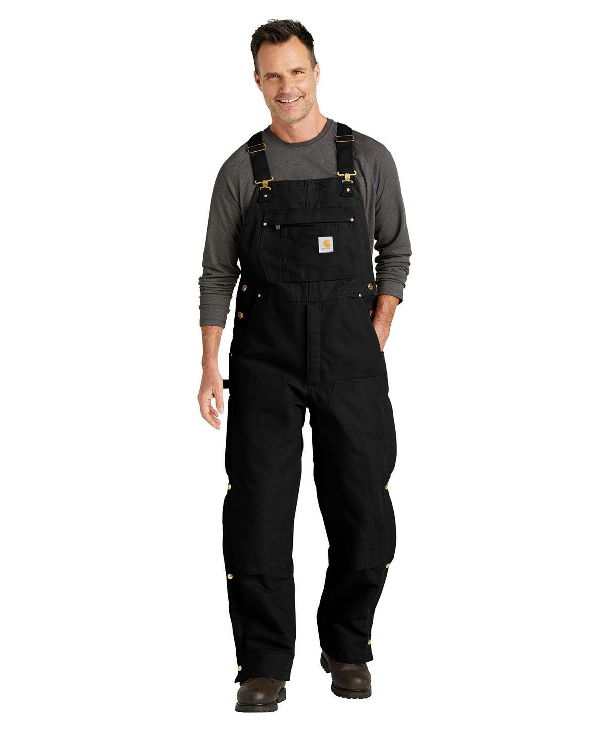 38x30 90s Carhartt Made In USA Black Insulated Overalls – Flying