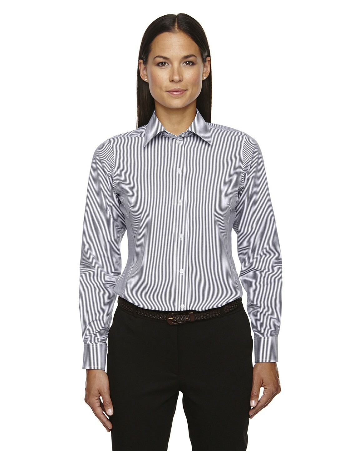 Devon & Jones D645W Ladies Crown Collection Banker Stripe Shirt