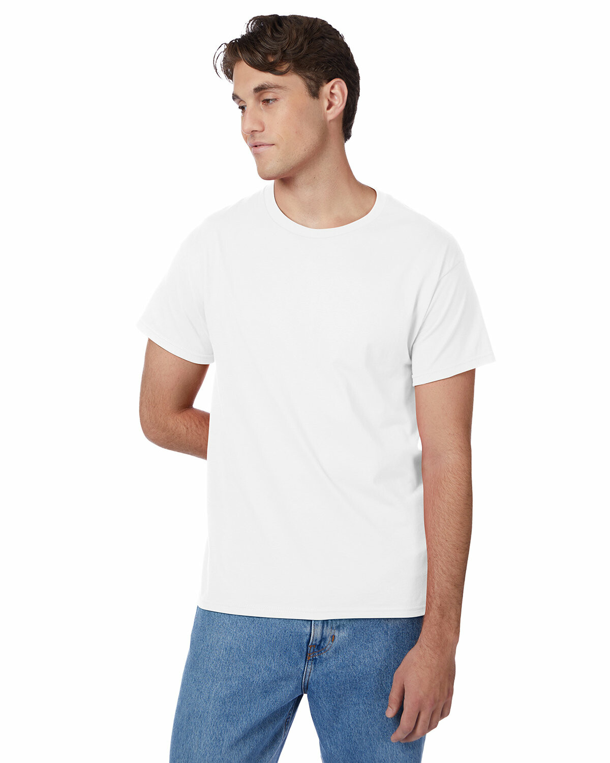 3 pcs Hanes Round Neck White T-Shirt 100% Cotton