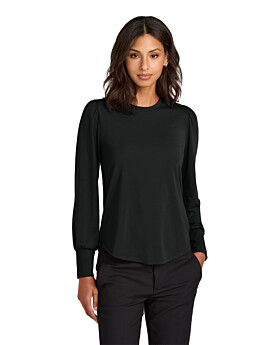Mercer+Mettle MM1019 Womens Stretch Jersey Long Sleeve Blouson Top