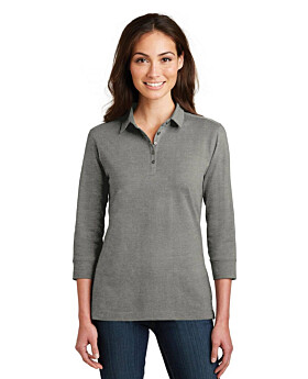 Port Authority L578 Ladies 3/4-Sleeve Meridian Cotton Blend Polo