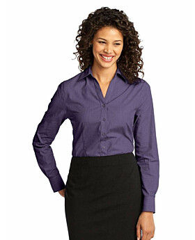 Port Authority L640 Ladies Easy Care Cross Hatch Notch Collar Shirt