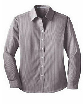 Port Authority L647 Ladies Fine Stripe Stretch Poplin Shirt