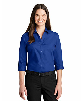 Port Authority LW102 Ladies 3/4 Sleeve Carefree Poplin Shirt