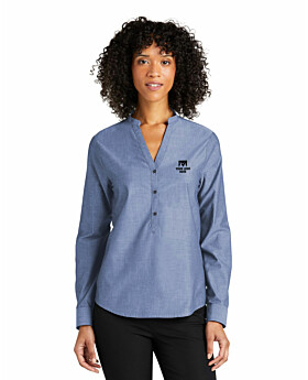 Port Authority LW382 Ladies Long Sleeve Chambray Easy Care Shirt