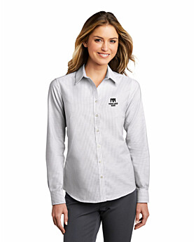 Port Authority LW657 Ladies SuperPro Oxford Stripe Shirt