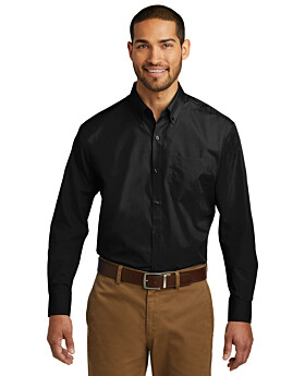 Port Authority W100 Mens Long Sleeve Carefree Poplin Shirt