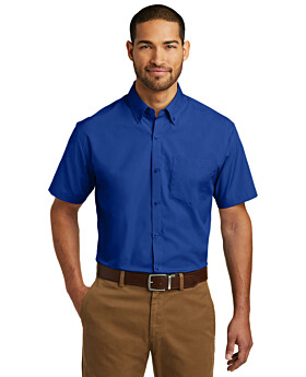 Port Authority W101 Mens Short Sleeve Carefree Poplin Shirt