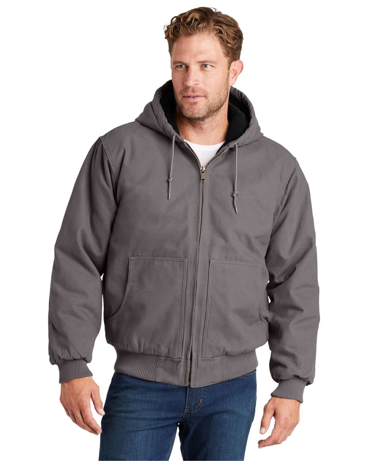 Cornerstone CSJ41 Washed Duck Cloth Insulated Hooded Work Jacket Black S