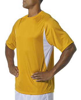 A4 N3181 Mens Cooling Performance Color Blocked Crew T Shirt short seleeve