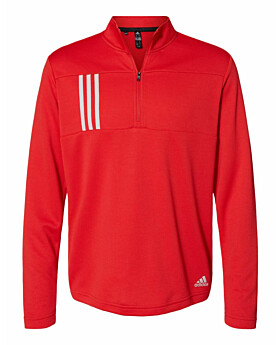 Adidas Golf A482 3-Stripes Double Knit Quarter-Zip Pullover