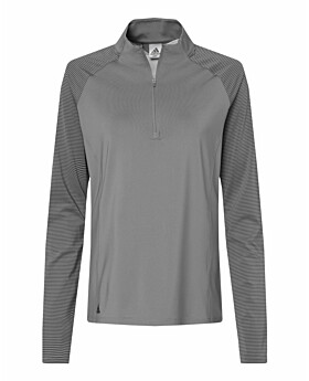Adidas Golf A521 Women Stripe Block Quarter-Zip Pullover
