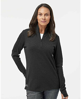 Adidas Golf A555 Women's 3-Stripes Quarter-Zip Sweater