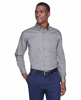 Harriton M500T Mens Tall Easy Blend Long-Sleeve Twill Shirt with Stain-Release