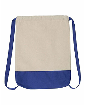 Liberty Bags 8876 Contrast Bottom Cotton Canvas Drawstring Pack