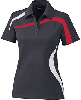 North End Sport Red 78645 Ladies Impact Performance Polyester Piqu Colorblock Polo