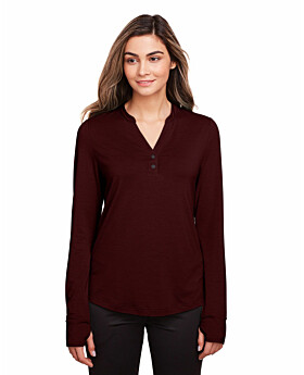 North End NE400W Ladies Jaq Snap-Up Stretch Performance Pullover