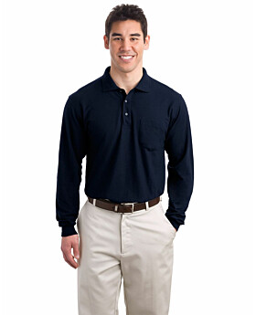 Port Authority K500LSP Long Sleeve Silk Touch Polo with Pocket