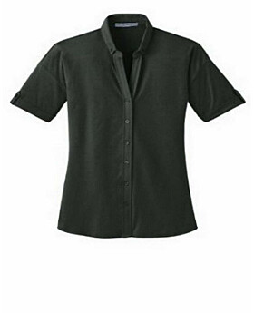 Port Authority L556 Ladies Stretch Pique Button Front Shirt