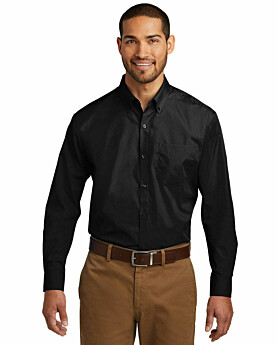 Port Authority TW100 Mens Tall Long Sleeve Carefree Poplin Shirt