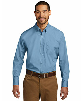 Port Authority W100 Mens Long Sleeve Carefree Poplin Shirt