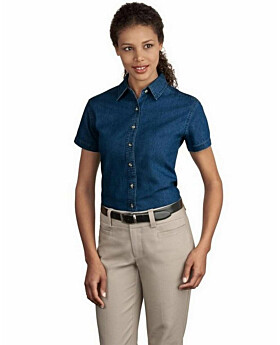 Port & Company LSP11 Ladies Short-Sleeve Value Denim Shirt