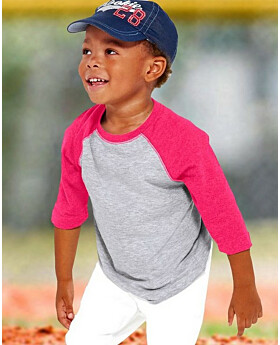 Rabbit Skins 3330 Toddler Vintage Fine Jersey 3-Quarter-Sleeve Baseball T-Shirt