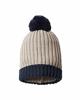 Richardson 143R Chunky Cable with Cuff & Pom Beanie