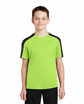 Sport-Tek YST354 Youth PosiCharge Competitor Sleeve-Blocked Tee
